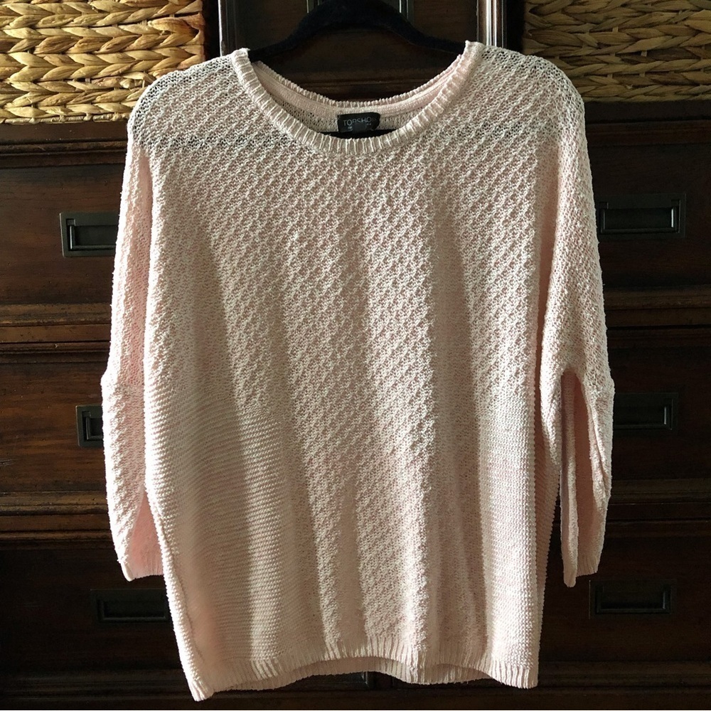 TopShop pale pink knitted oversize sweater in size 2